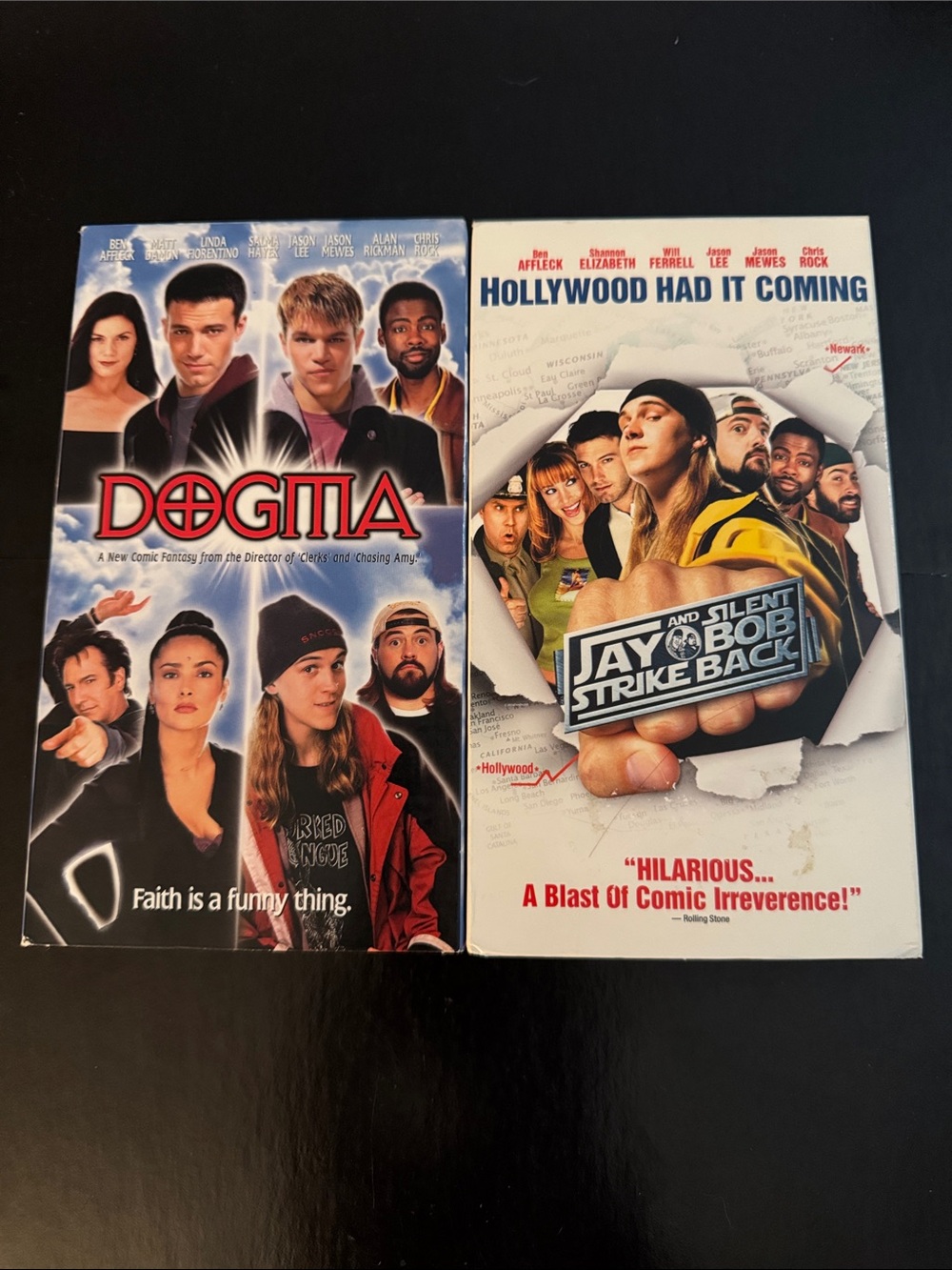 Jay and Silent Bob Strike Back & DOGMA ~ 📼 2 VHS ~ Comedy Movies 🍿 both tested 💫